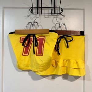 Yellow Skirt with Red Number Print